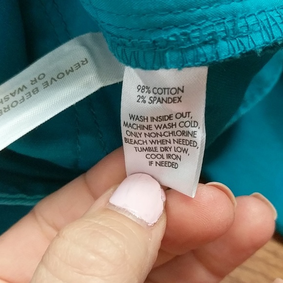 ⭐ Ann Taylor LOFT Turquoise Crop Pants Jeans Capri - Picture 5 of 7